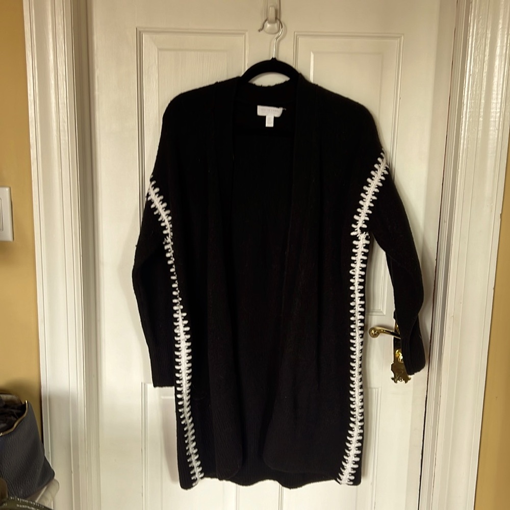 White Label  black cardigan with side stitching